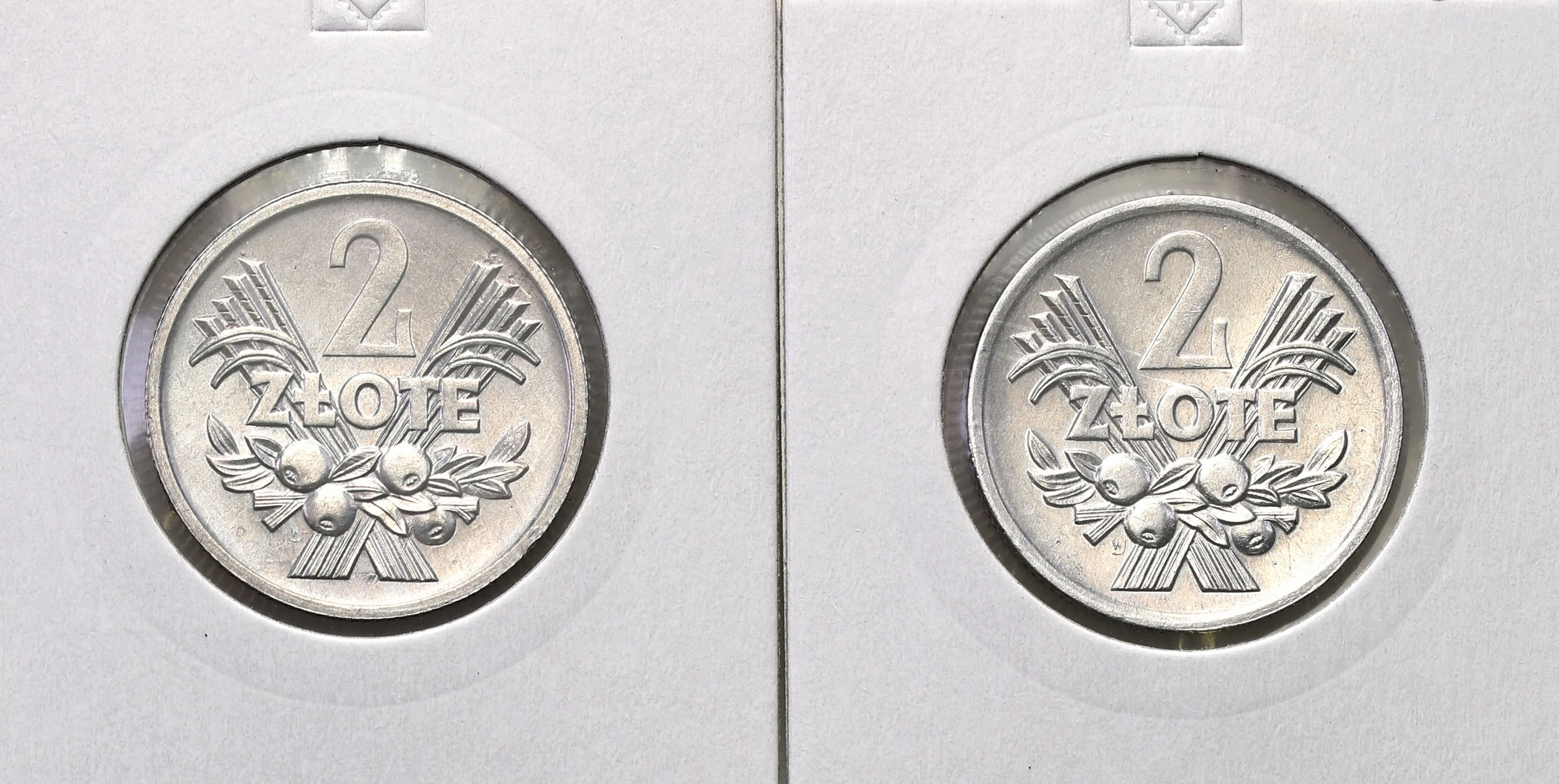 PRL. 2 złote 1971, 1972 jagody, aluminium, zestaw 2 monet